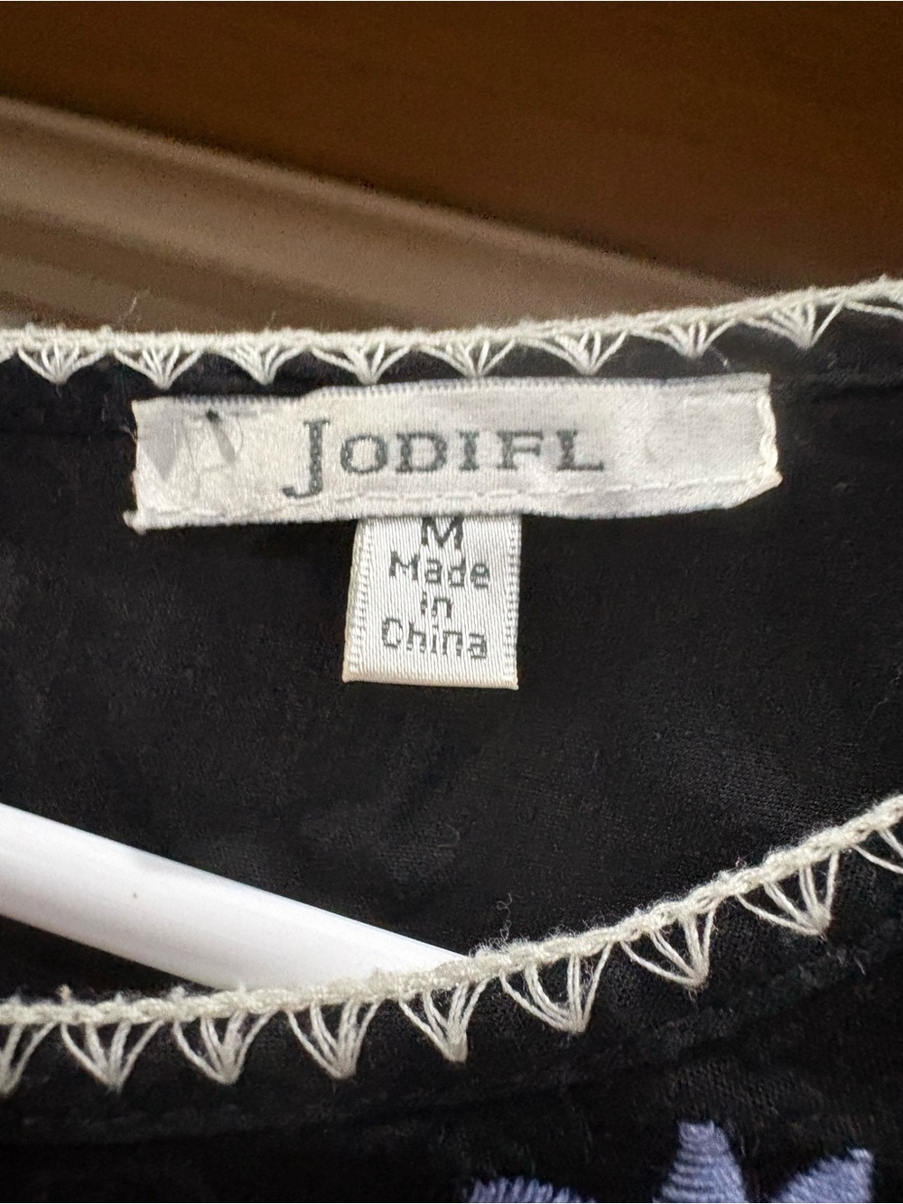 JODIFL Black Floral Embroidered Peasant Blouse - Picture 3 of 3